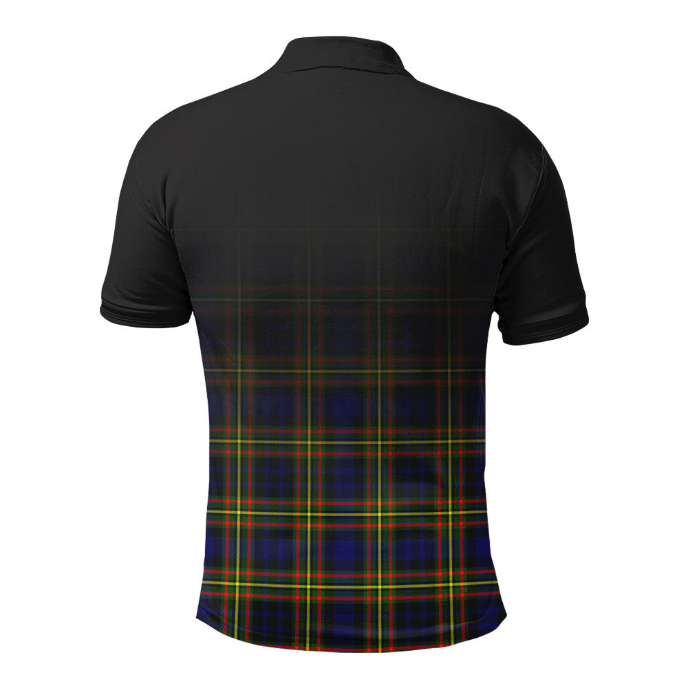 MacLellan Modern Tartan Crest Polo Shirt - Thistle Black Style