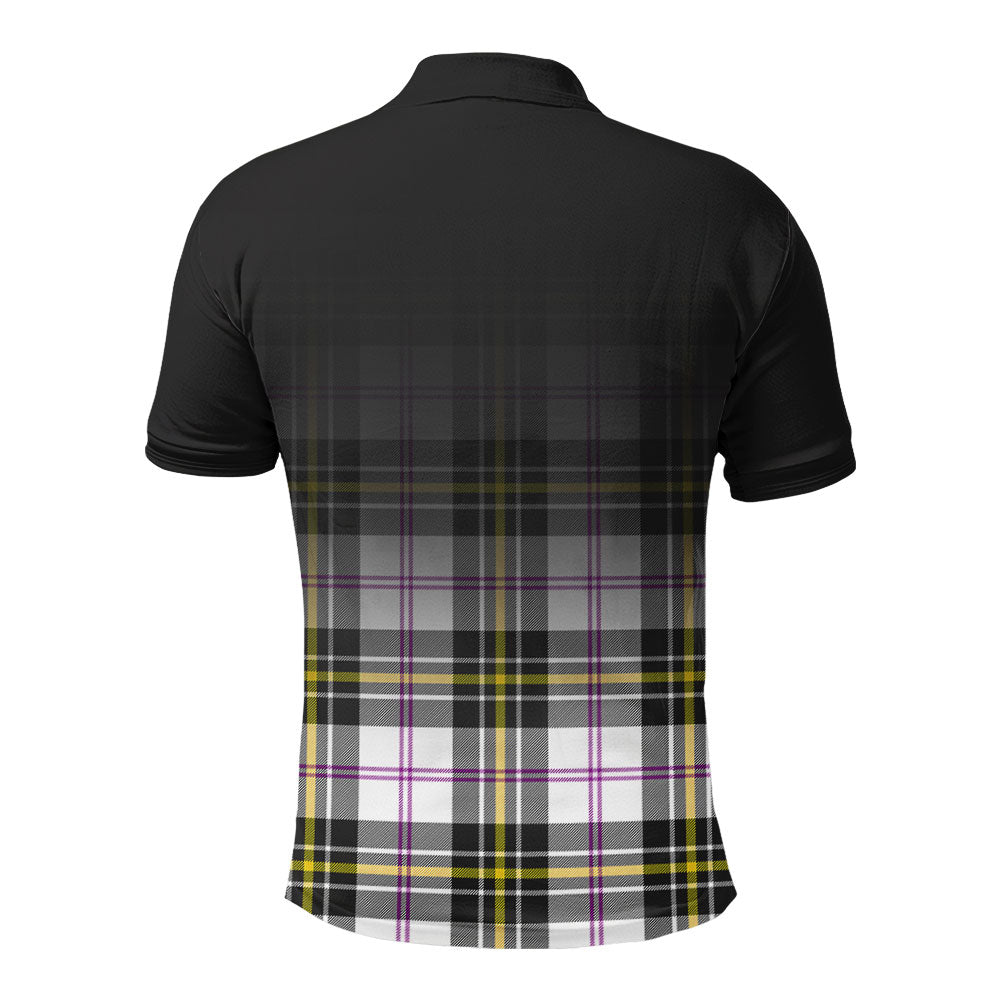 McPherson Dress Modern Tartan Crest Polo Shirt - Thistle Black Style
