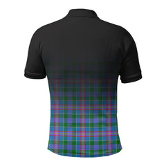 Pitcairn Hunting Tartan Crest Polo Shirt - Thistle Black Style