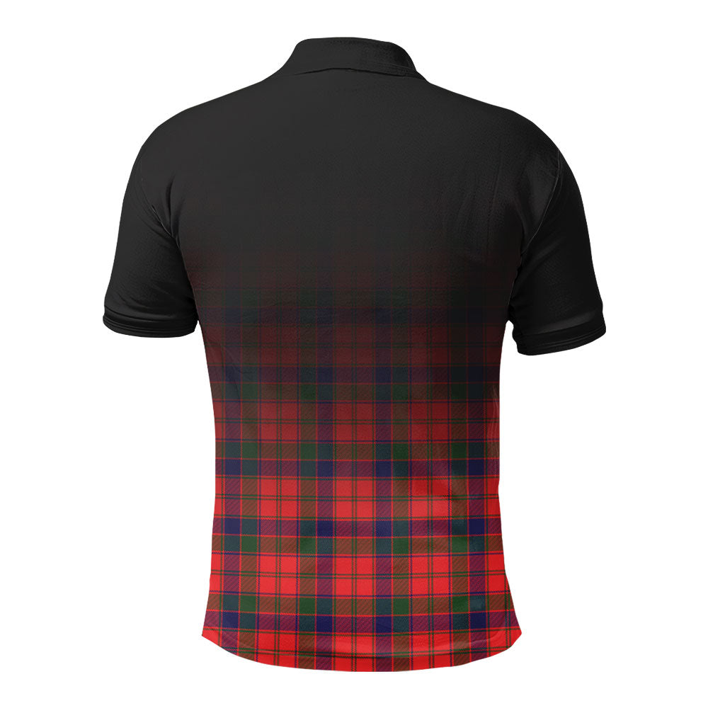 Reid Modern Tartan Crest Polo Shirt - Thistle Black Style
