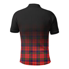 Reid Modern Tartan Crest Polo Shirt - Thistle Black Style