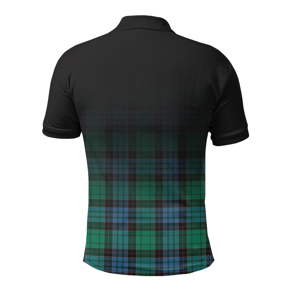 Stewart Old Ancient Tartan Crest Polo Shirt - Thistle Black Style