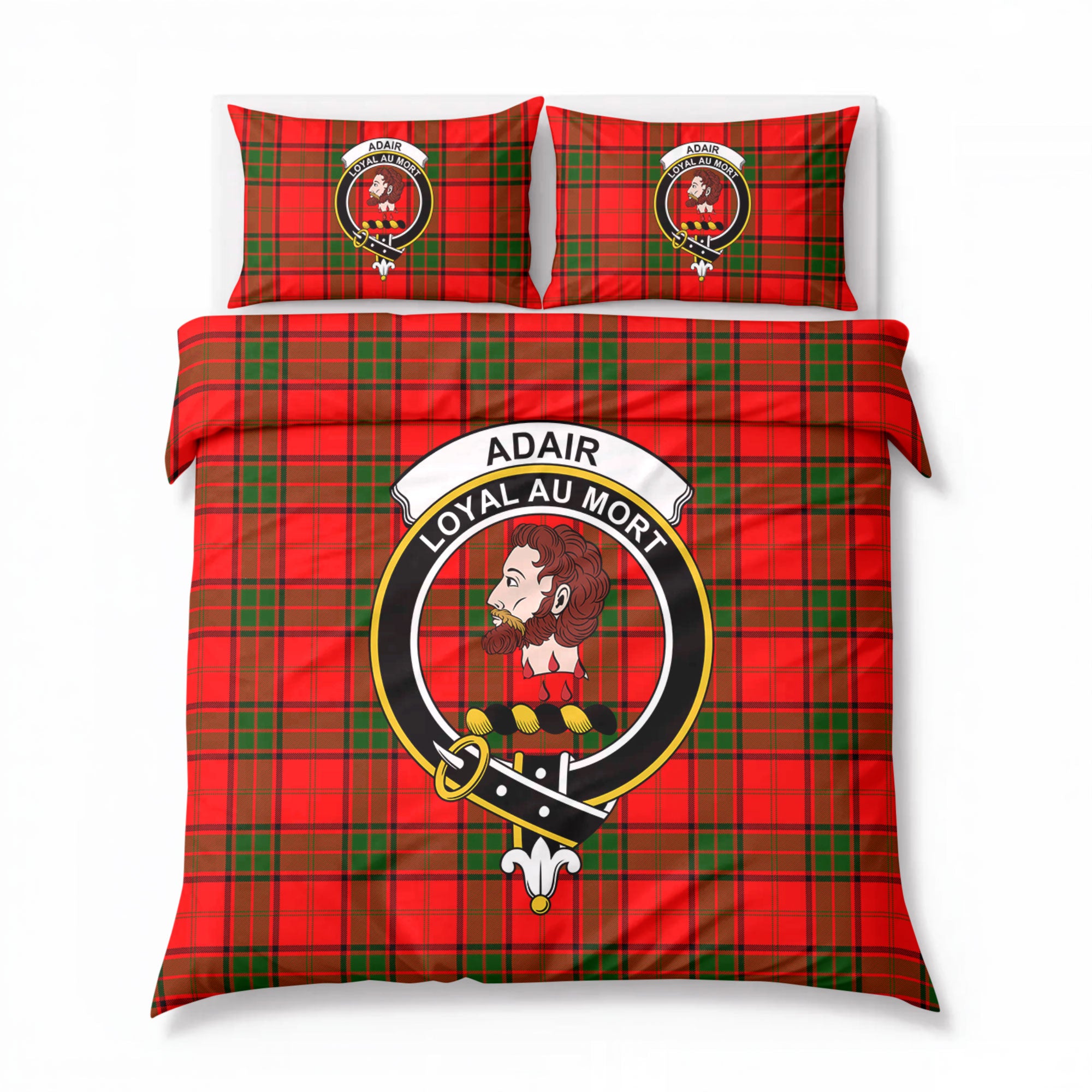 Adair Modern Tartan Crest Bedding Set