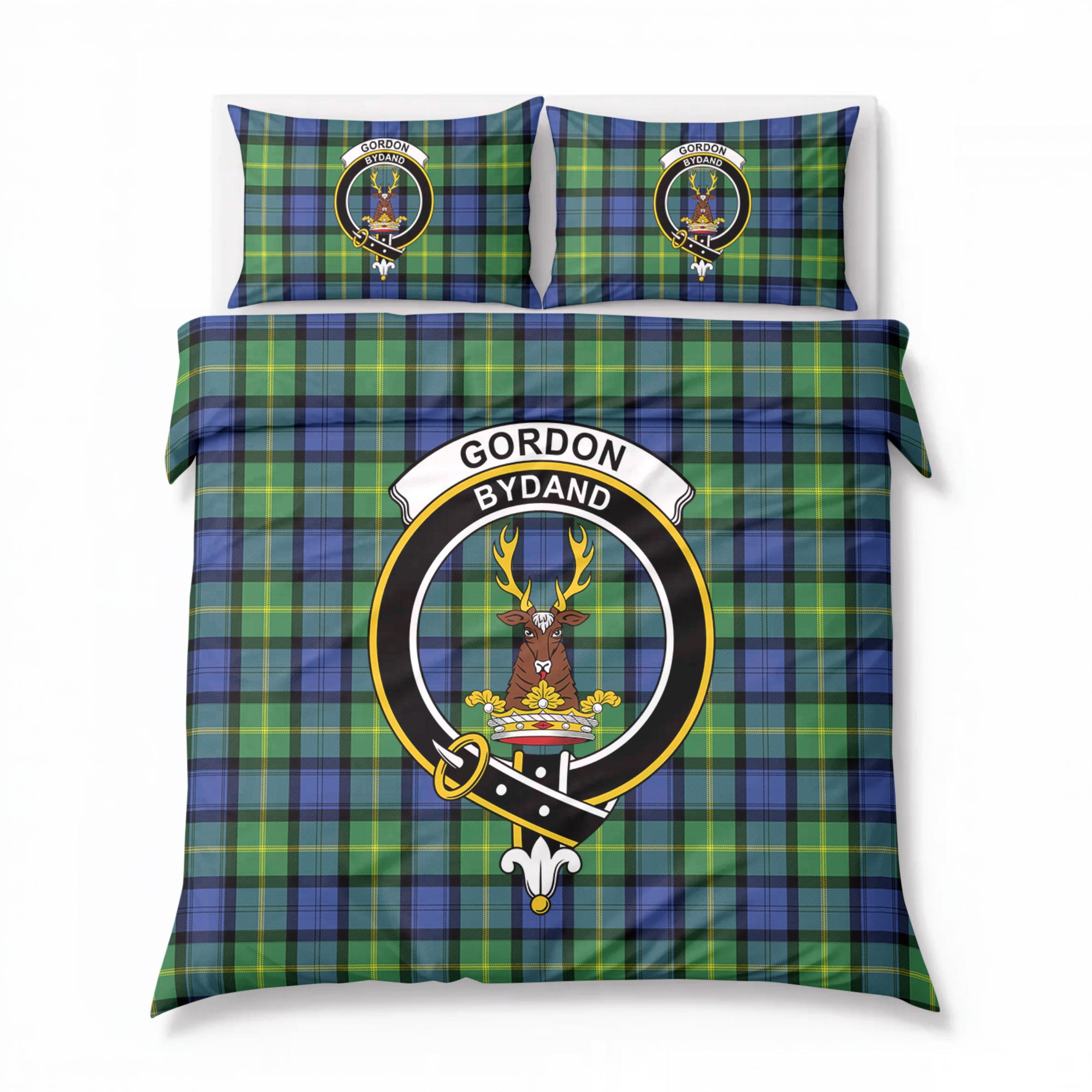 Gordon Old Ancient Tartan Crest Bedding Set