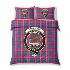 Graham of Menteith Red Tartan Crest Bedding Set