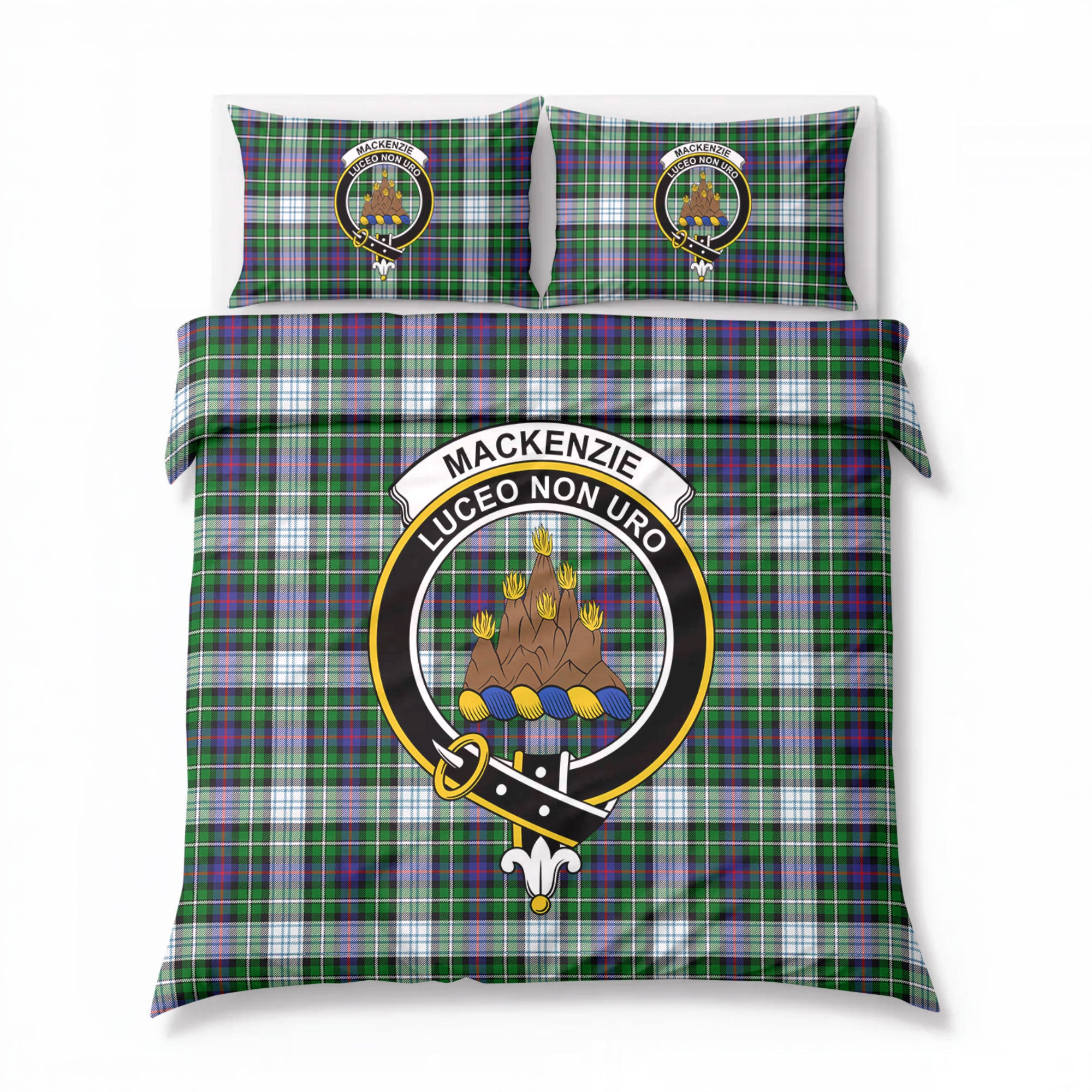 MacKenzie Dress Modern Tartan Crest Bedding Set