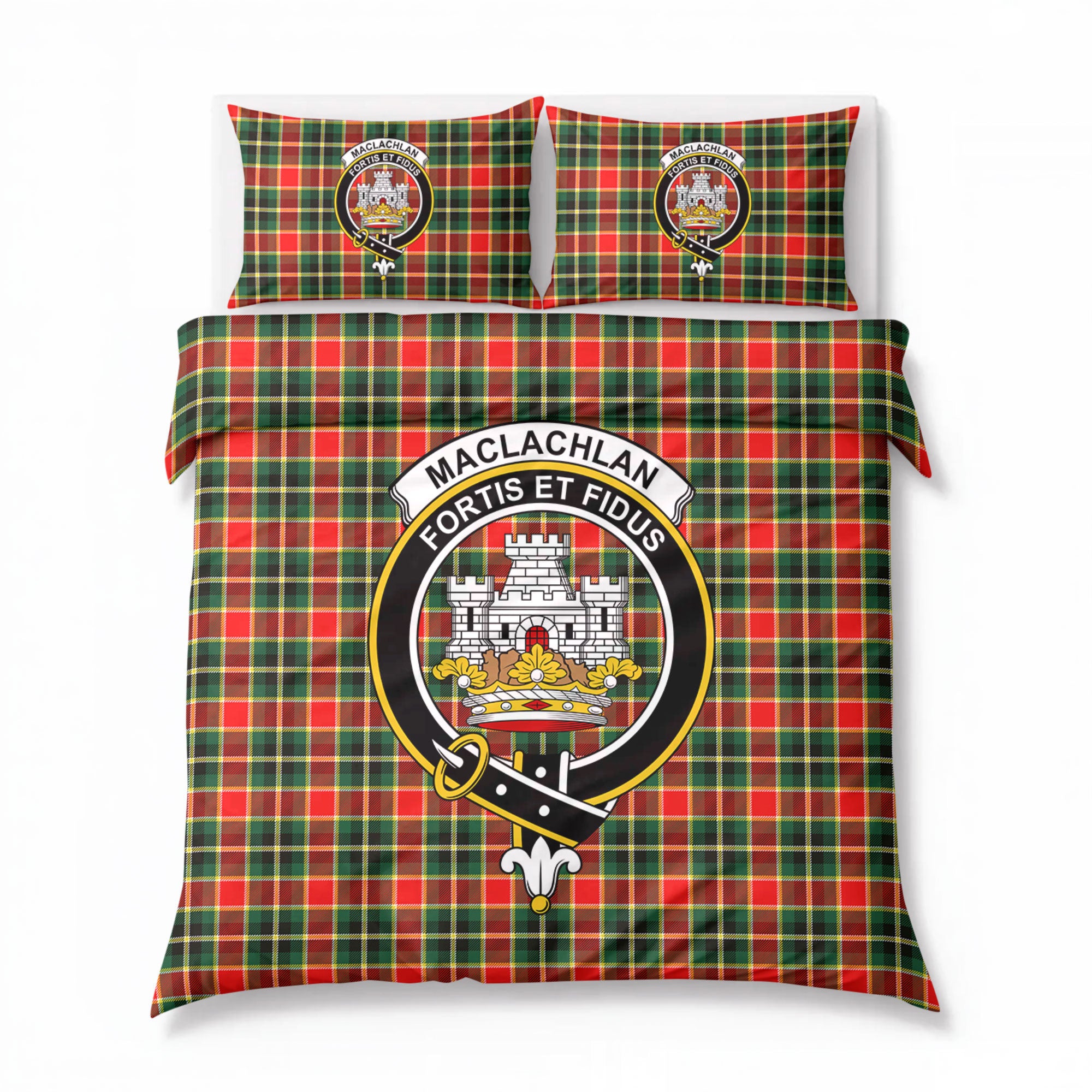 MacLachlan Hunting Modern Tartan Crest Bedding Set