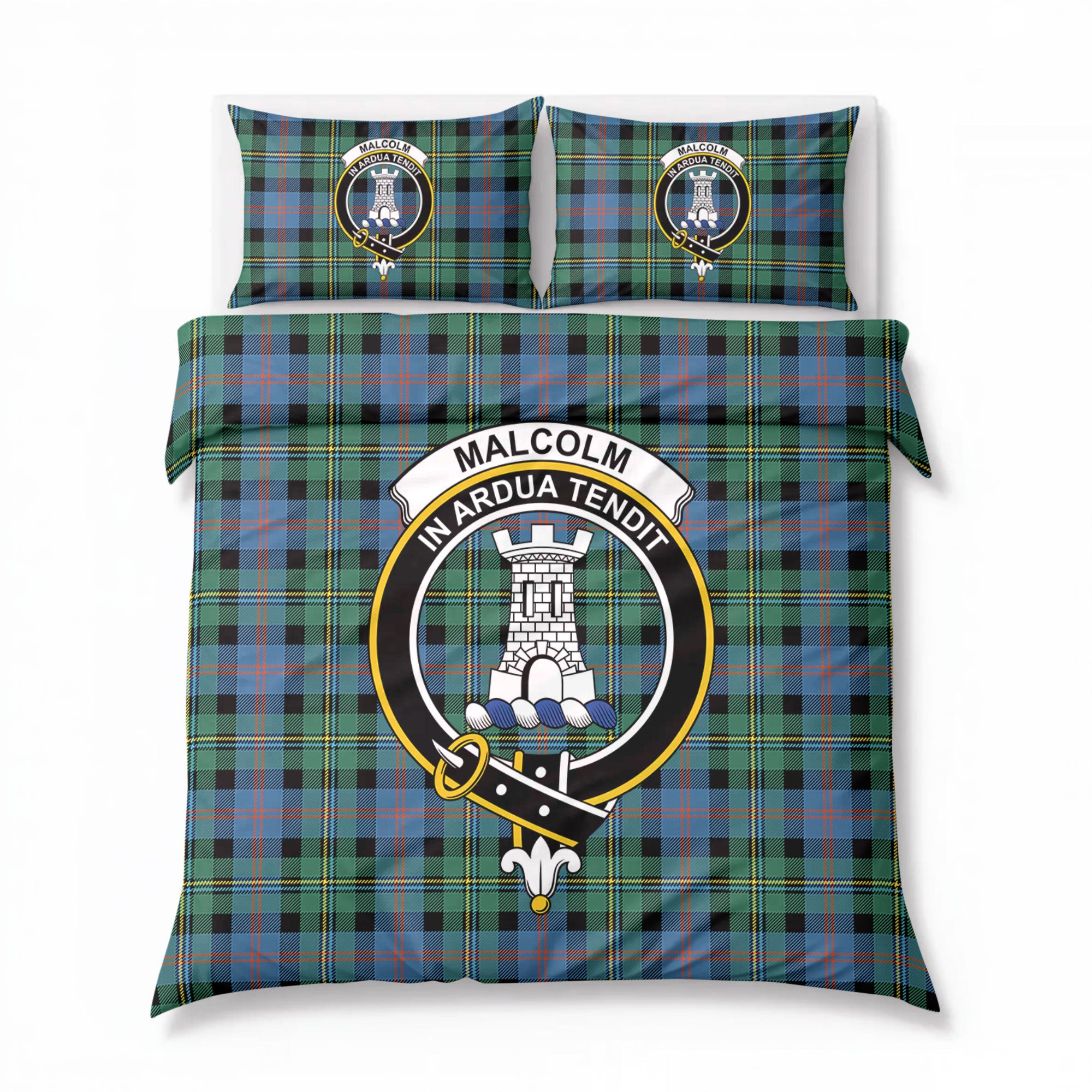 Malcolm Ancient Tartan Crest Bedding Set