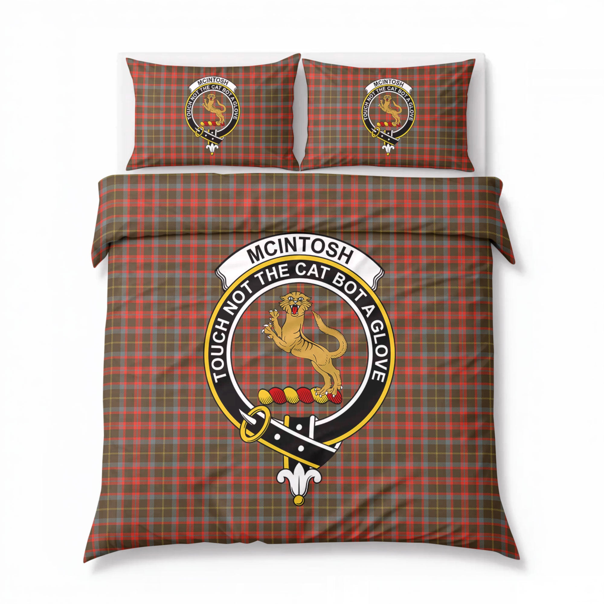 McIntosh Hunting Weathered Tartan Crest Bedding Set