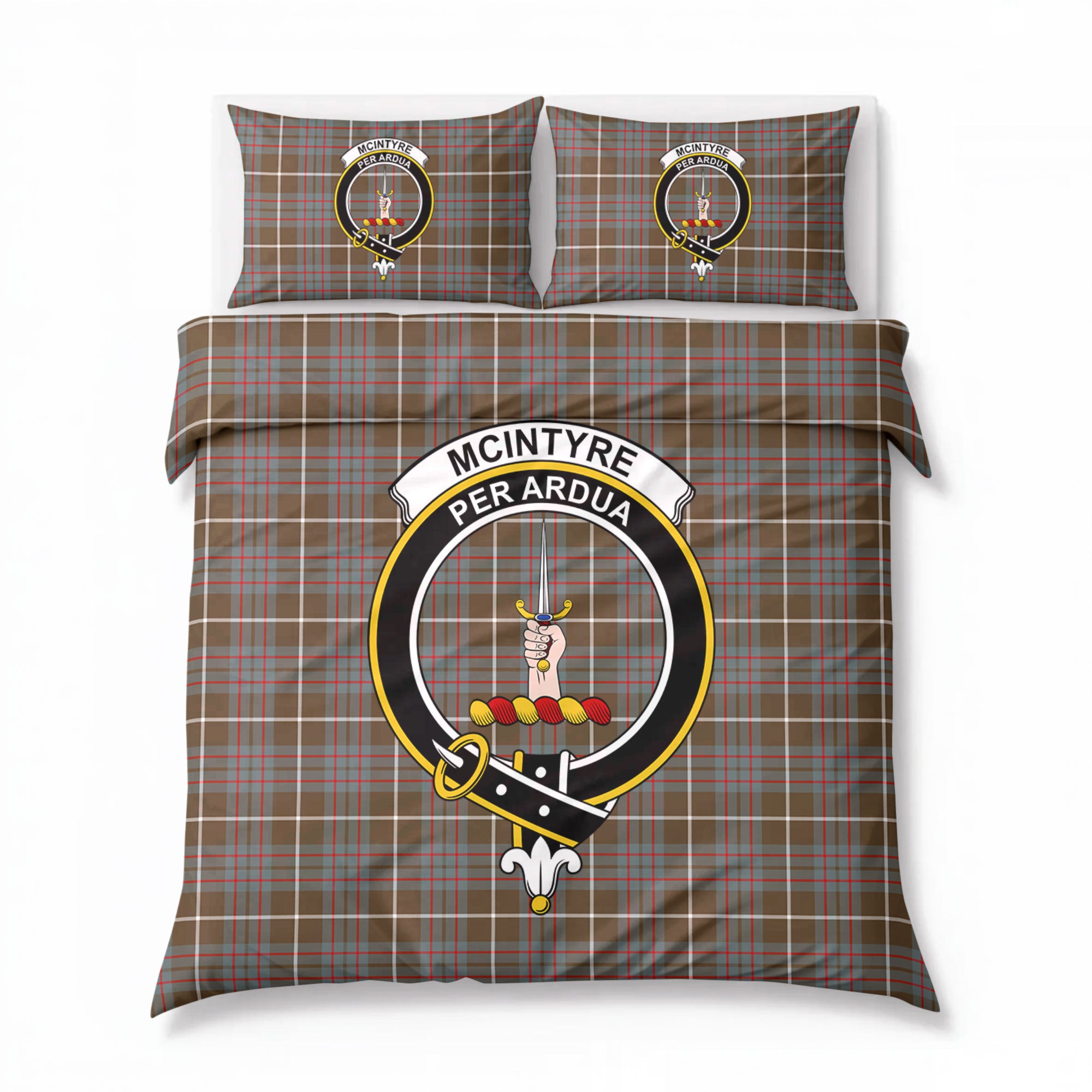 McIntyre Hunting Weathered Tartan Crest Bedding Set