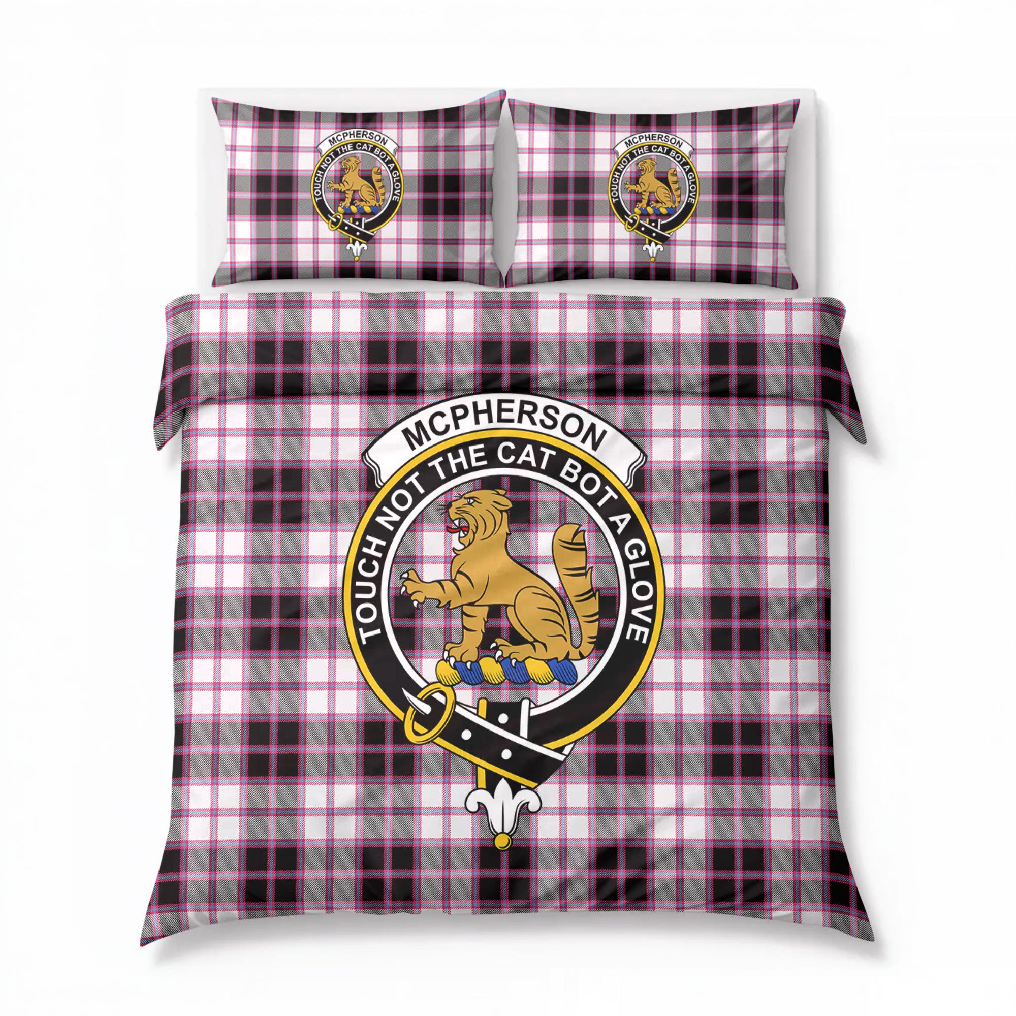 McPherson Hunting Modern Tartan Crest Bedding Set