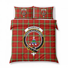 Morrison Red Modern Tartan Crest Bedding Set