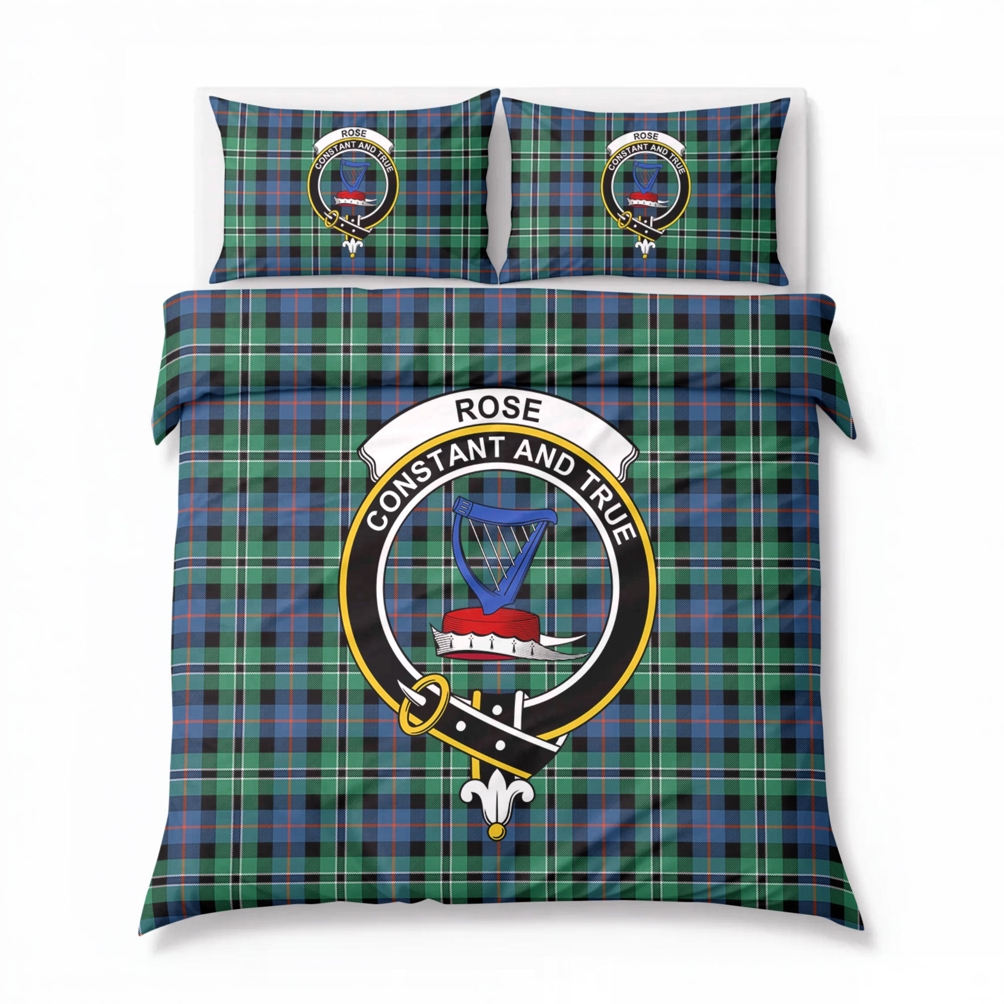 Rose Hunting Ancient Tartan Crest Bedding Set