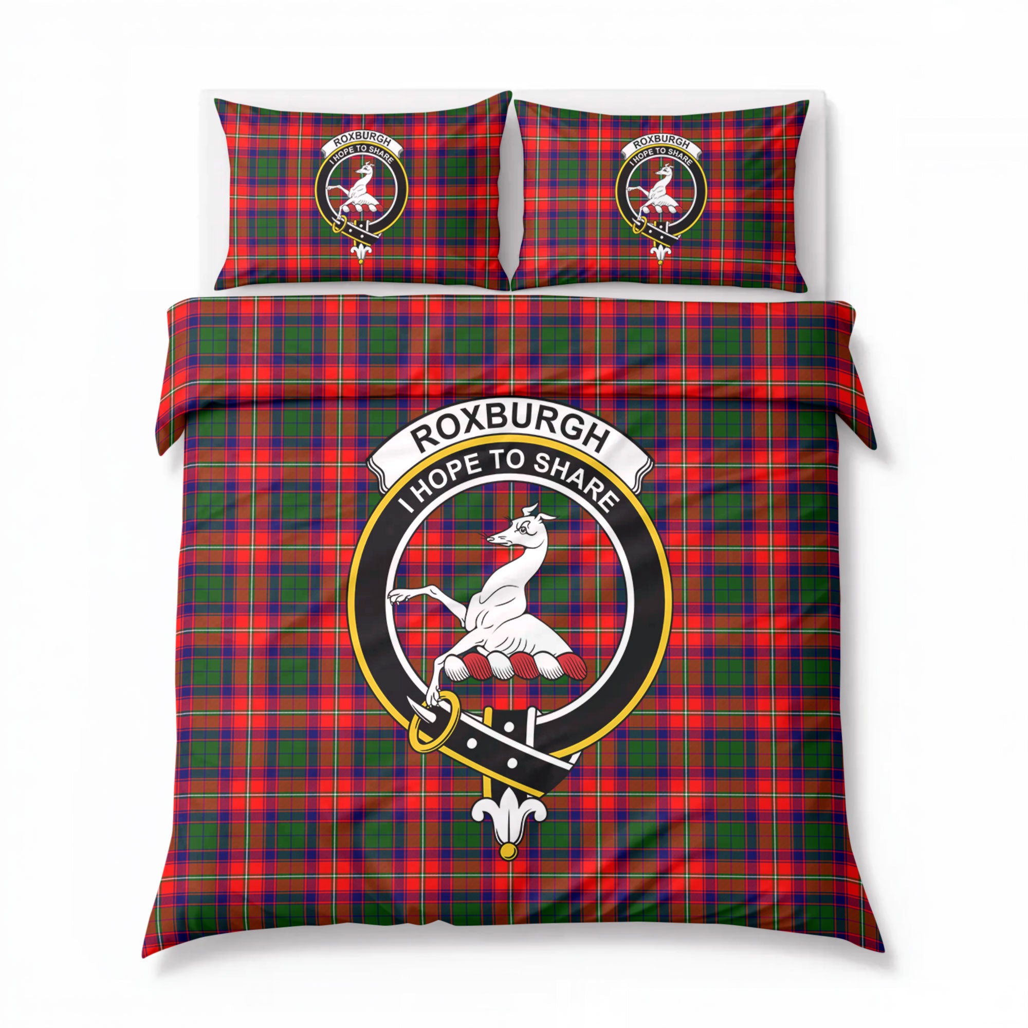 Roxburgh District Tartan Crest Bedding Set