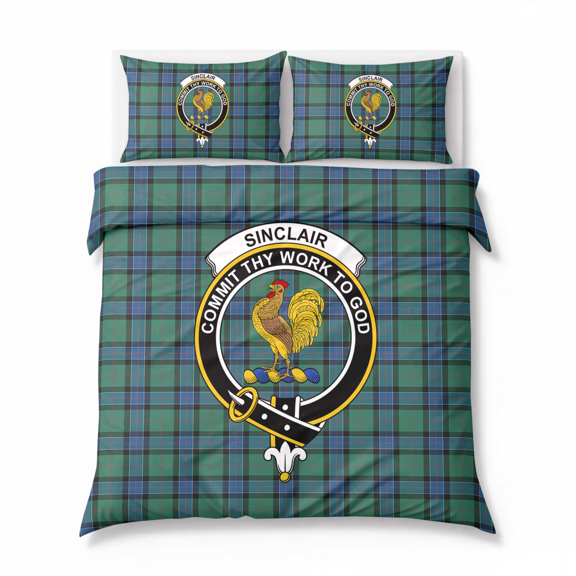 Sinclair Hunting Ancient Tartan Crest Bedding Set