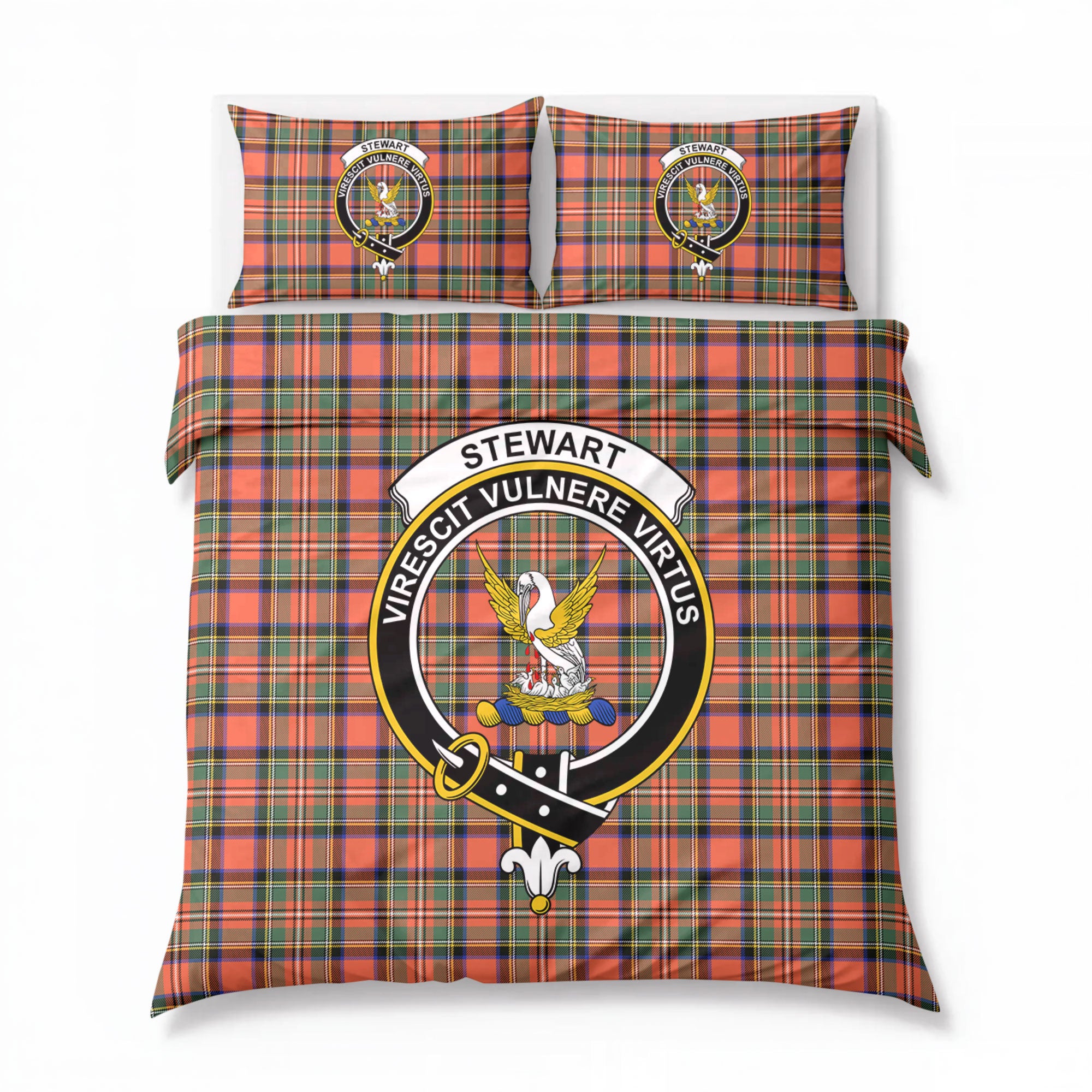 Stewart Royal Ancient Tartan Crest Bedding Set