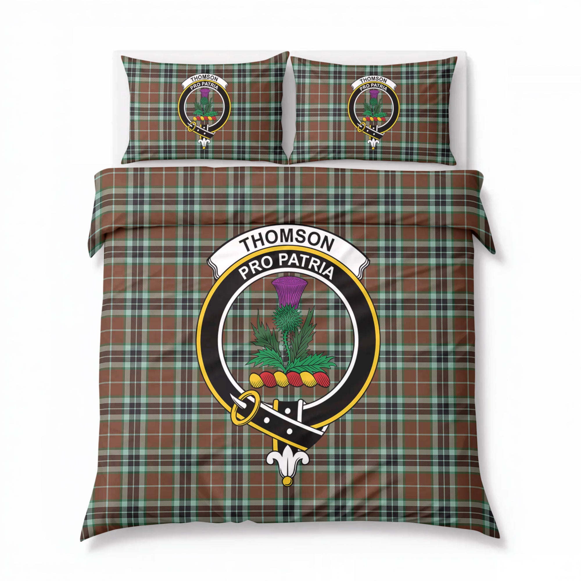 Thomson Hunting Modern Tartan Crest Bedding Set