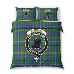 Turnbull Hunting Tartan Crest Bedding Set