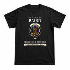 Baird Modern Tartan Crest Mischief and Mayhem T-shirt