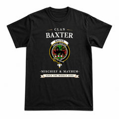 Baxter Modern Tartan Crest Mischief and Mayhem T-shirt