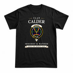 Calder Tartan Crest Mischief and Mayhem T-shirt