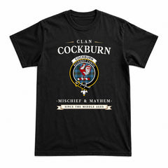Cockburn Modern Tartan Crest Mischief and Mayhem T-shirt