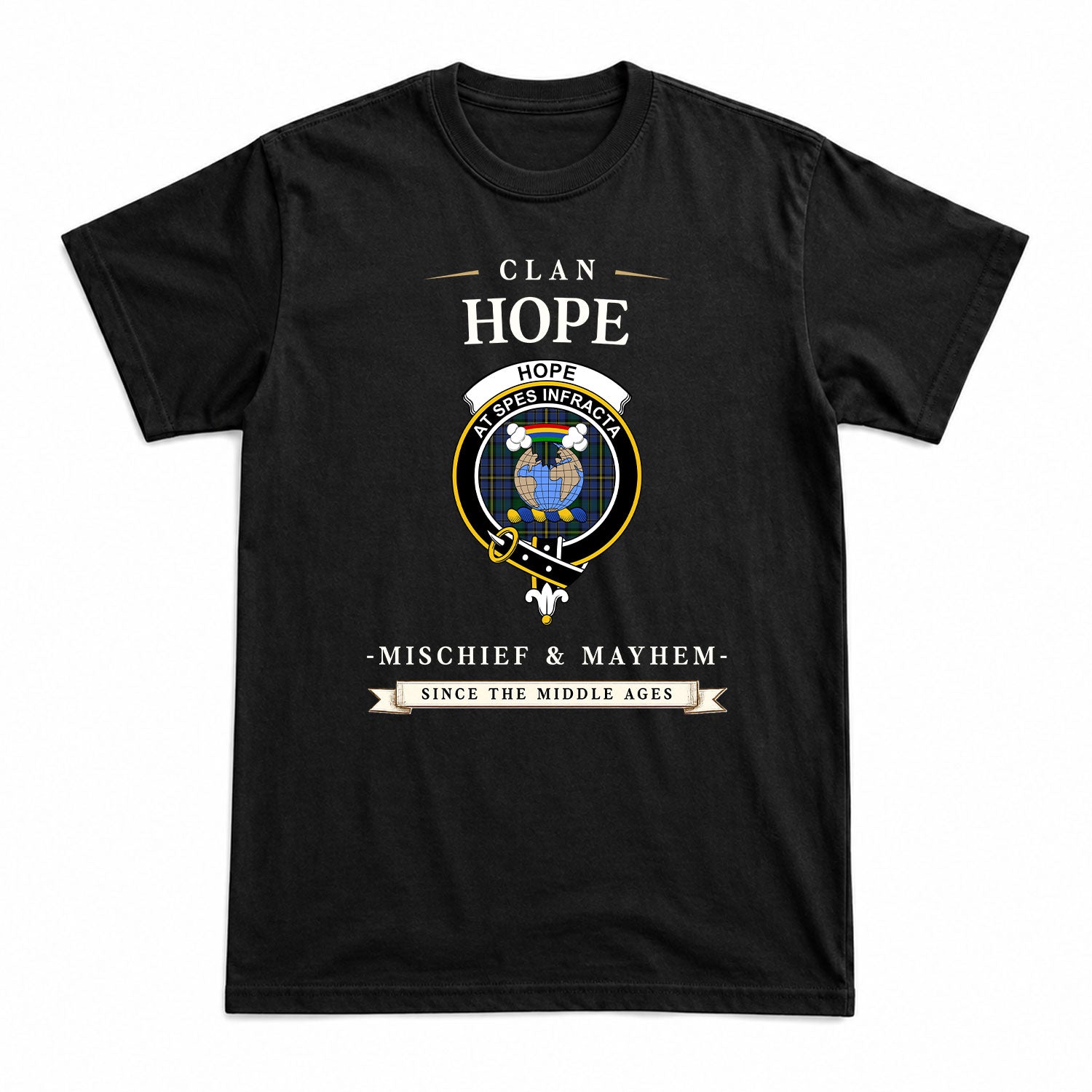Hope Tartan Crest Mischief and Mayhem T-shirt