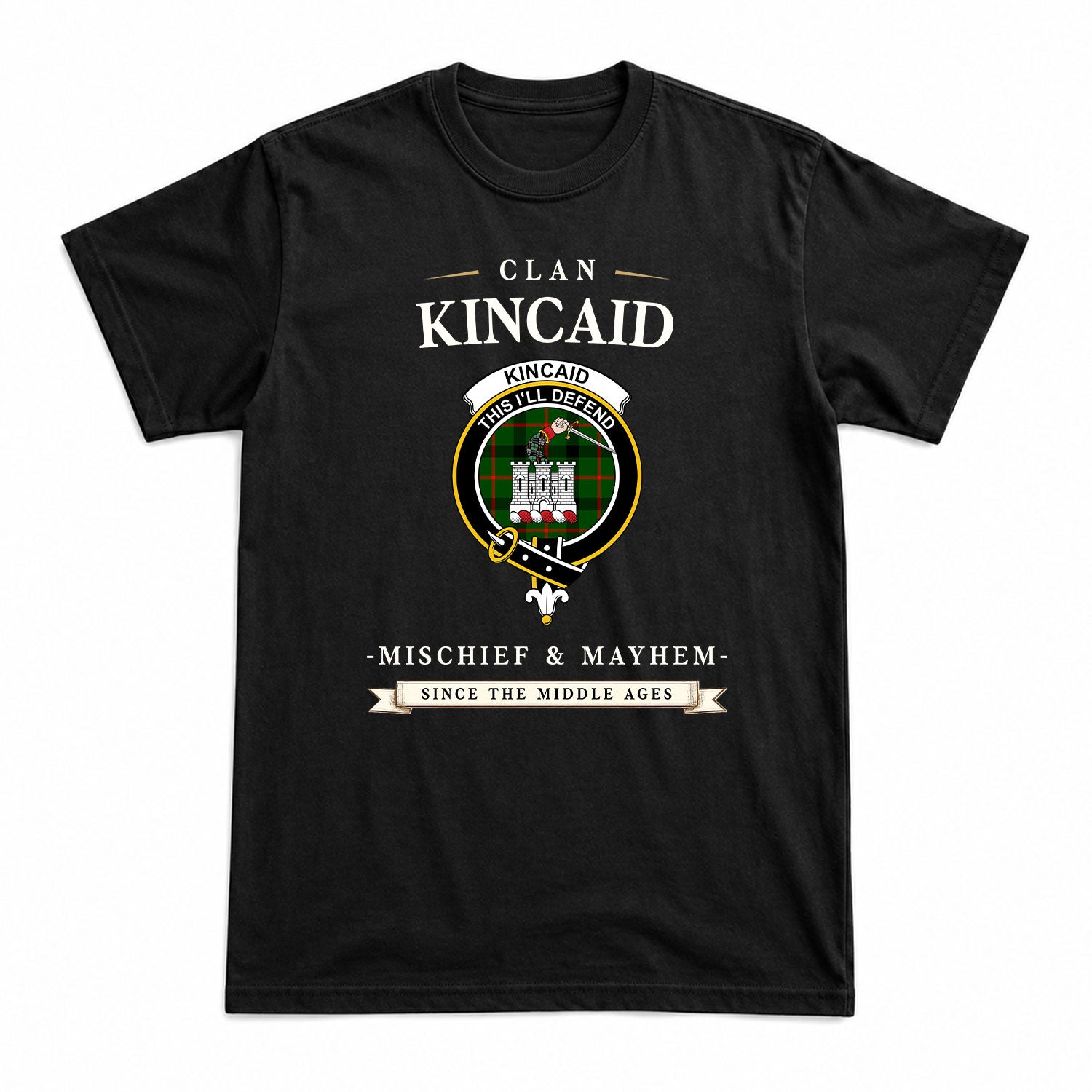 Kincaid Tartan Crest Mischief and Mayhem T-shirt