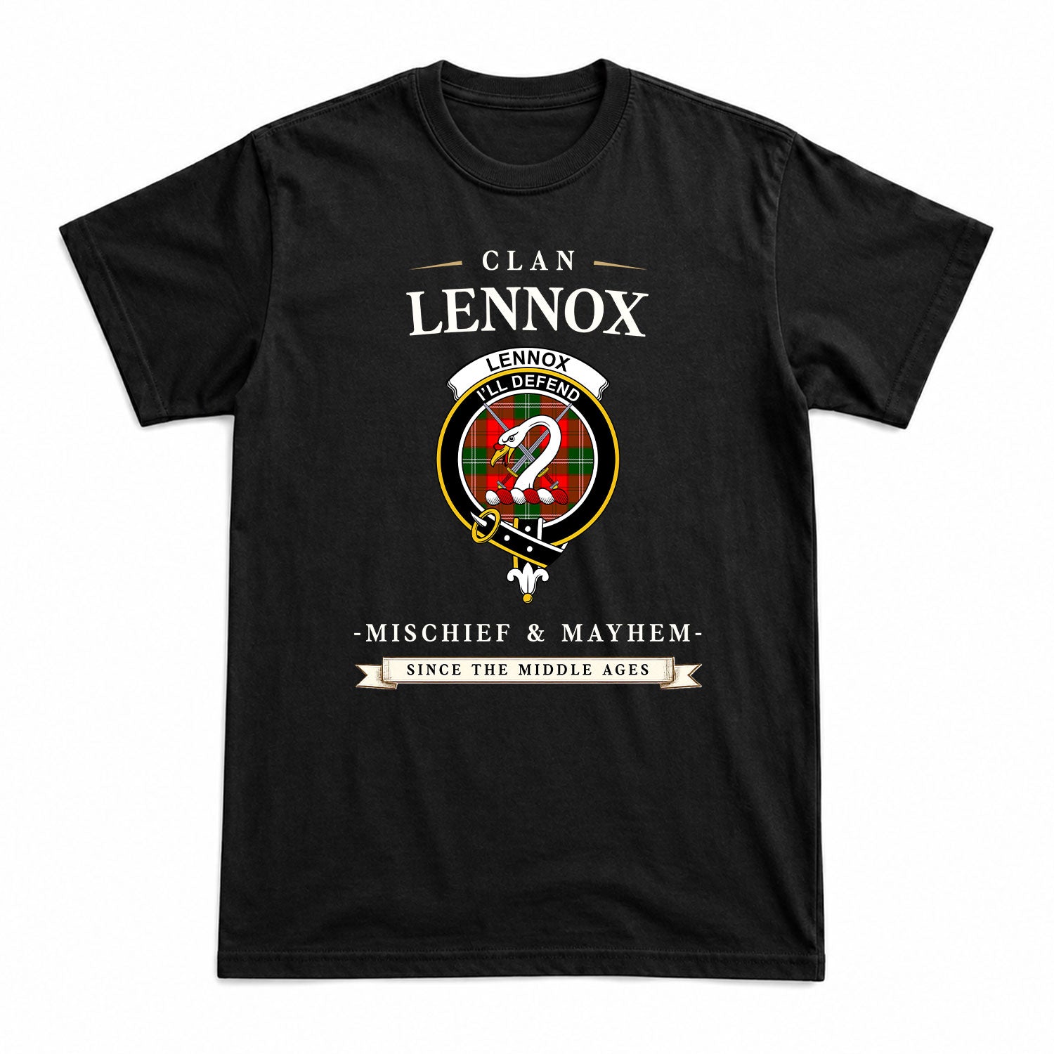 Lennox Tartan Crest Mischief and Mayhem T-shirt