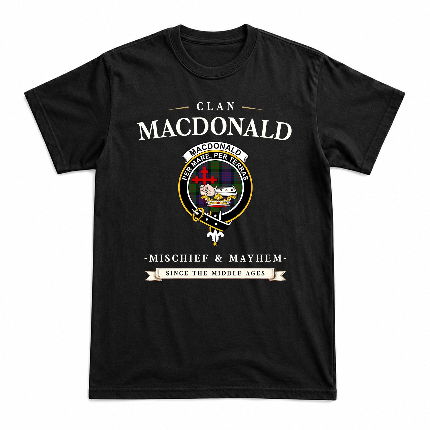 MacDonald Tartan Crest Mischief and Mayhem T-shirt