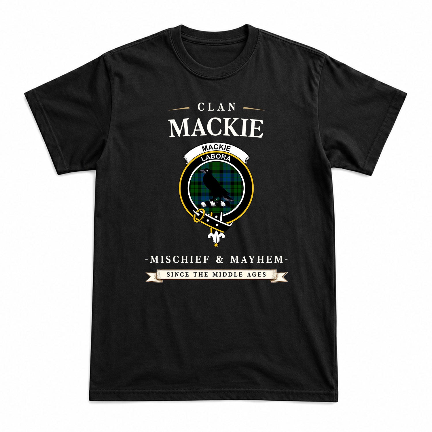 MacKie Tartan Crest Mischief and Mayhem T-shirt