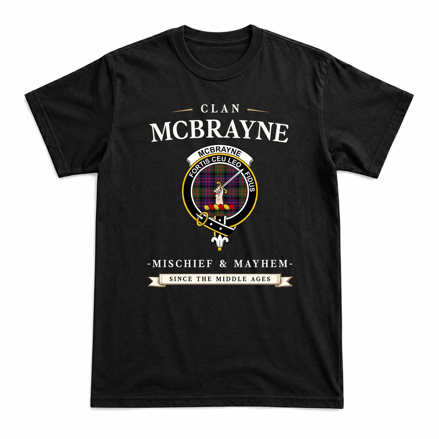 McBrayne Tartan Crest Mischief and Mayhem T-shirt