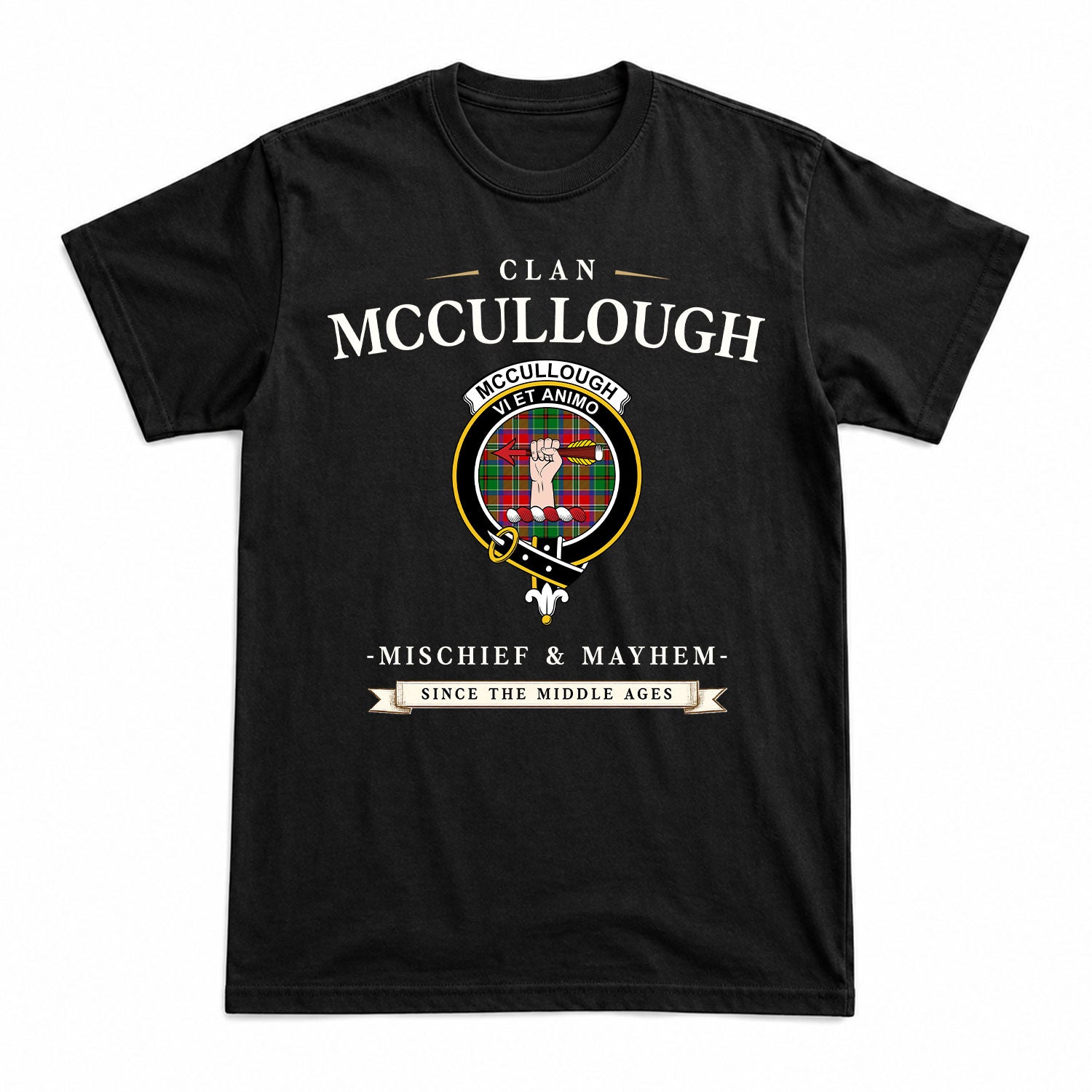 McCullough Tartan Crest Mischief and Mayhem T-shirt