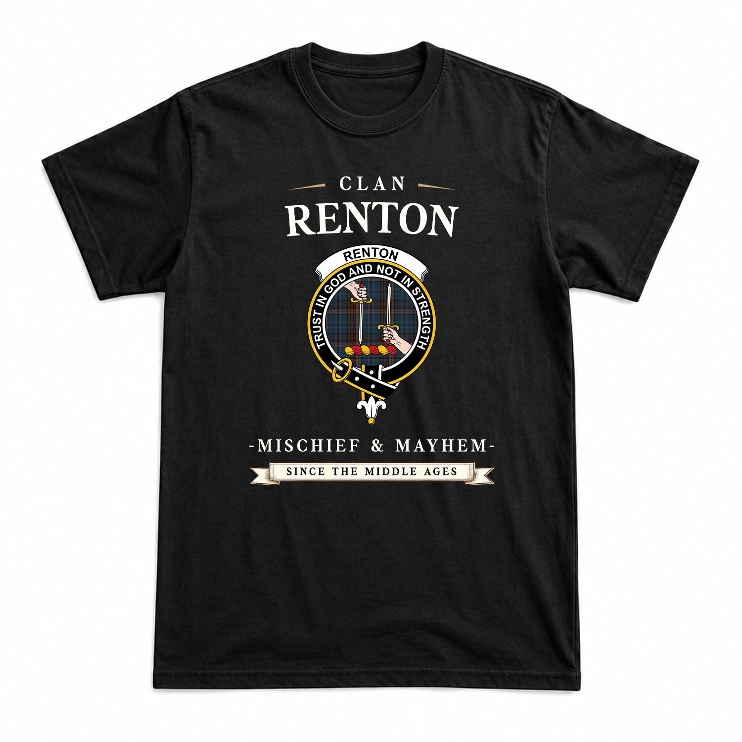 Renton Tartan Crest Mischief and Mayhem T-shirt