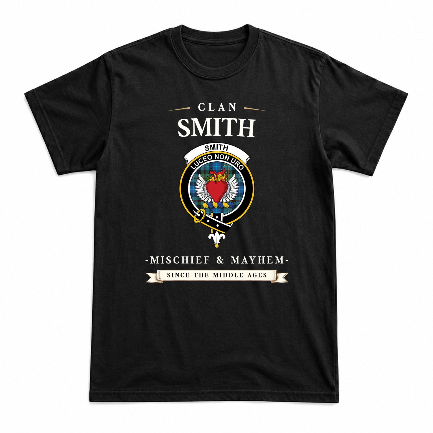 Smith Ancient Tartan Crest Mischief and Mayhem T-shirt