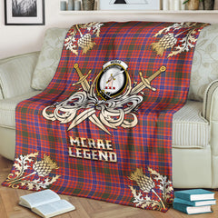 McRae Ancient Tartan Gold Courage Symbol Blanket