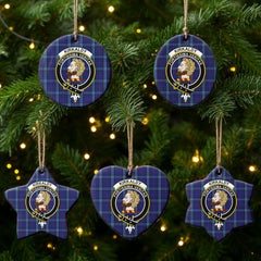 Kirkaldy Tartan Crest Christmas Ceramic Ornament