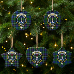 Kirkpatrick Tartan Crest Christmas Ceramic Ornament