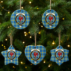 Laing Tartan Crest Christmas Ceramic Ornament