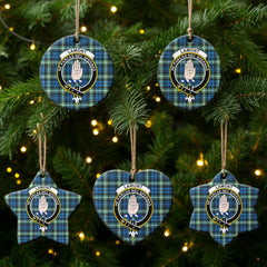 Lamont Ancient Tartan Crest Christmas Ceramic Ornament