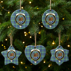 Leslie Hunting Ancient Tartan Crest Christmas Ceramic Ornament