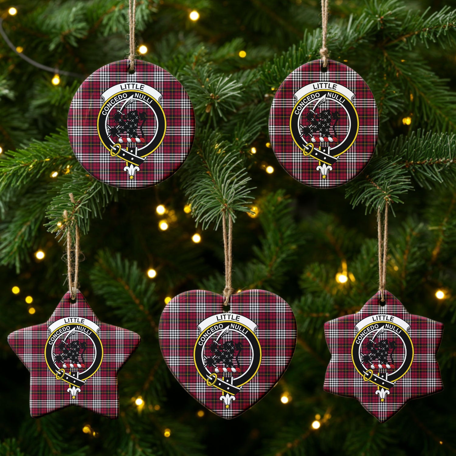 Little Tartan Crest Christmas Ceramic Ornament
