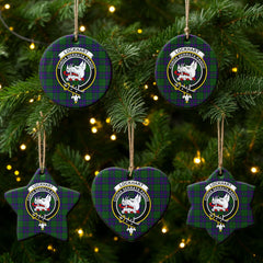 Lockhart Modern Tartan Crest Christmas Ceramic Ornament