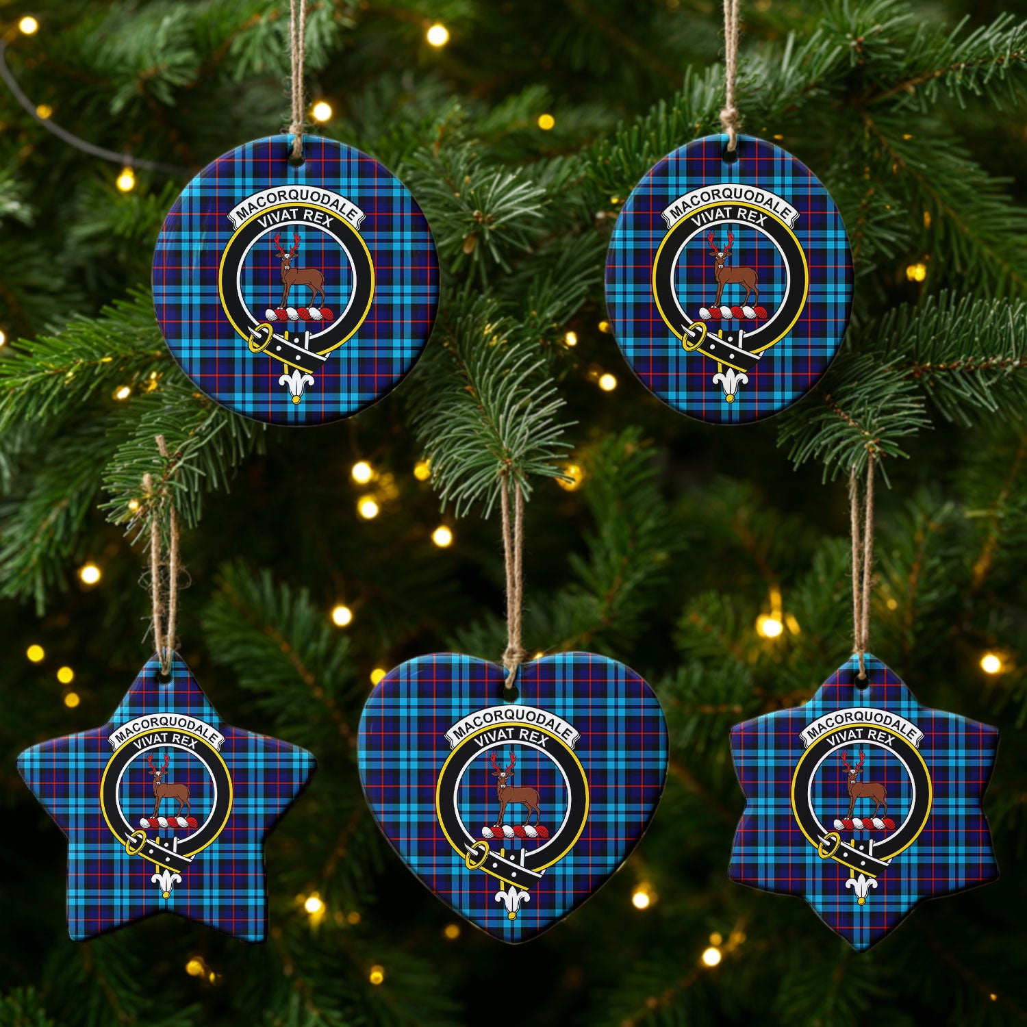 MacCorquodale Tartan Crest Christmas Ceramic Ornament