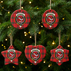 MacDougall Modern Tartan Crest Christmas Ceramic Ornament