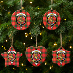 MacFie Tartan Crest Christmas Ceramic Ornament