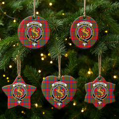 MacIntosh Modern Tartan Crest Christmas Ceramic Ornament