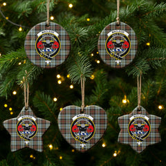 MacLeod of Harris Weathered Tartan Crest Christmas Ceramic Ornament