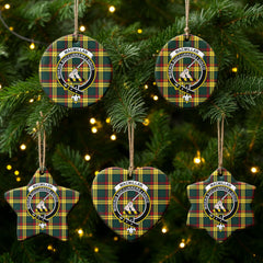 MacMillan Old Modern Tartan Crest Christmas Ceramic Ornament
