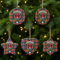 MacNaughton Ancient Tartan Crest Christmas Ceramic Ornament
